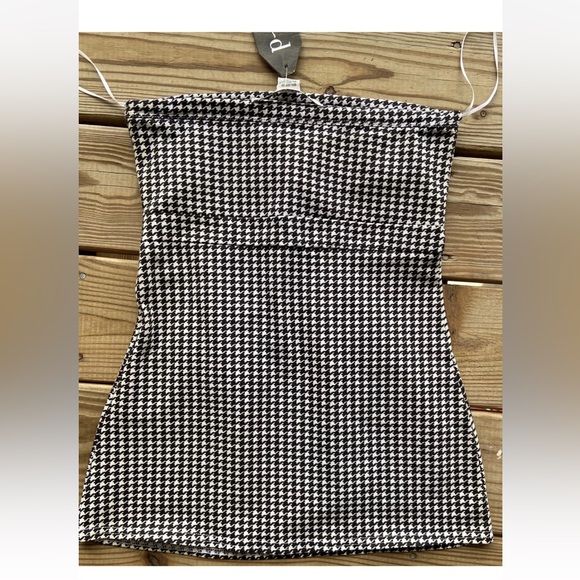 Chick-a-d sleeveless strapless houndstooth top - Picture 6 of 7